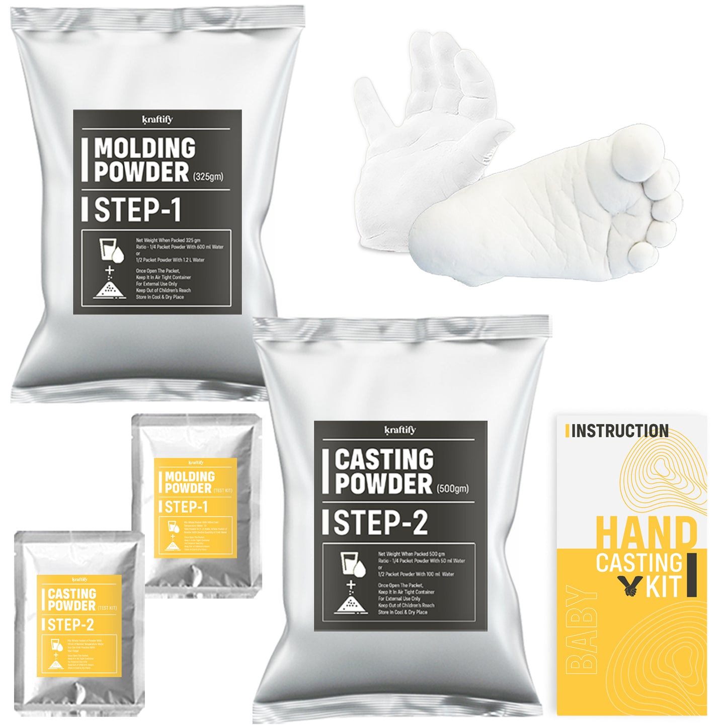 Kraftify™ Baby One Hand & Foot Casting Kit - (Only Powders)