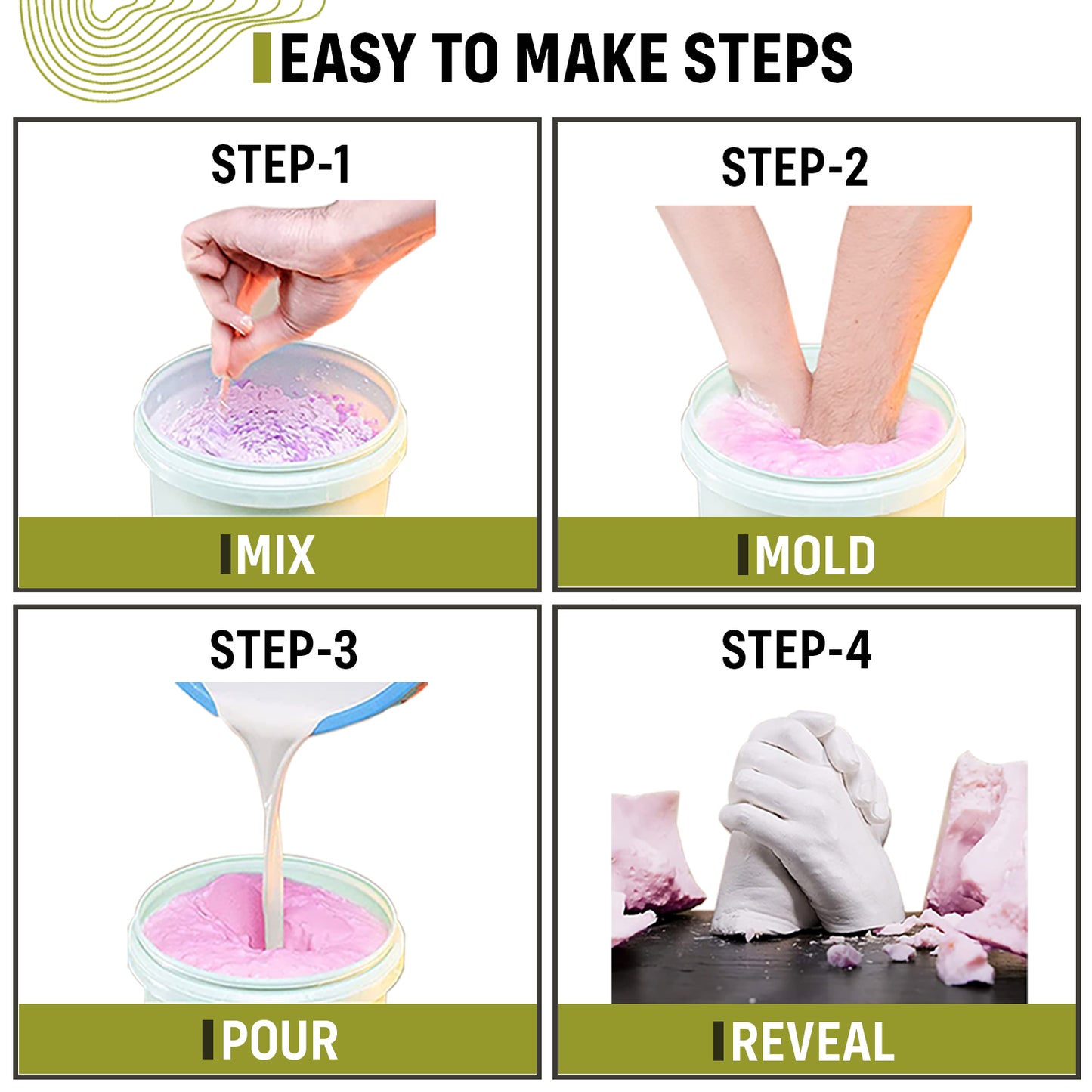 Kraftify™ Couple Hand Casting Kit - (Only Powders)