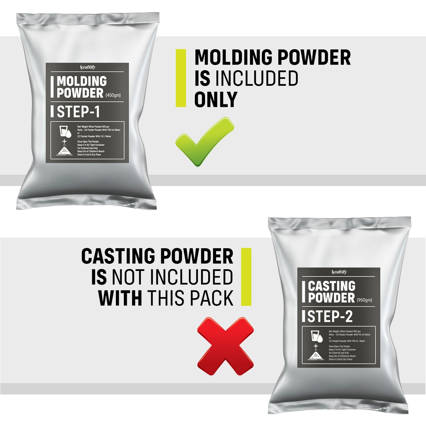 Kraftify™ Molding Powder for Hand & Foot Casting - (Only Powder)